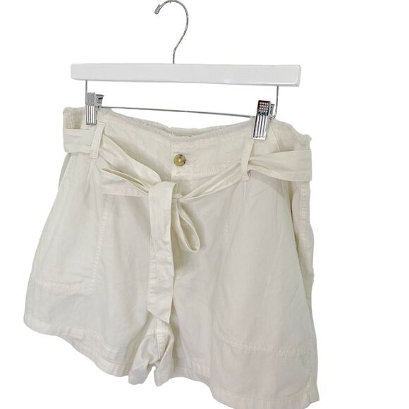 a.n.a. Women's Sz 16 High Waist Shorts Off-White w/ Belt Fringe Edge Waist - Picture 3 of 11
